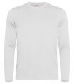 Heren T-shirt lange Mouw Clique Basic Wit